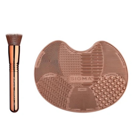 Sigma Beauty Copper rose gold Brush and Cleaning Mat Set - Picture 1 of 3